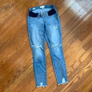 Madewell Maternity Skinny Jeans Ripped Knee Edition